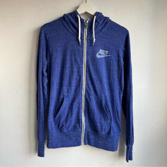 Nike Tops - Nike blue zippered hoodie size L